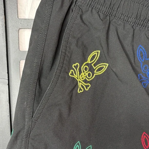 🐰 Psycho Bunny Ligon Embroidered Swim Trunks XS Men's Logo Pattern 🐰 - Picture 5 of 12